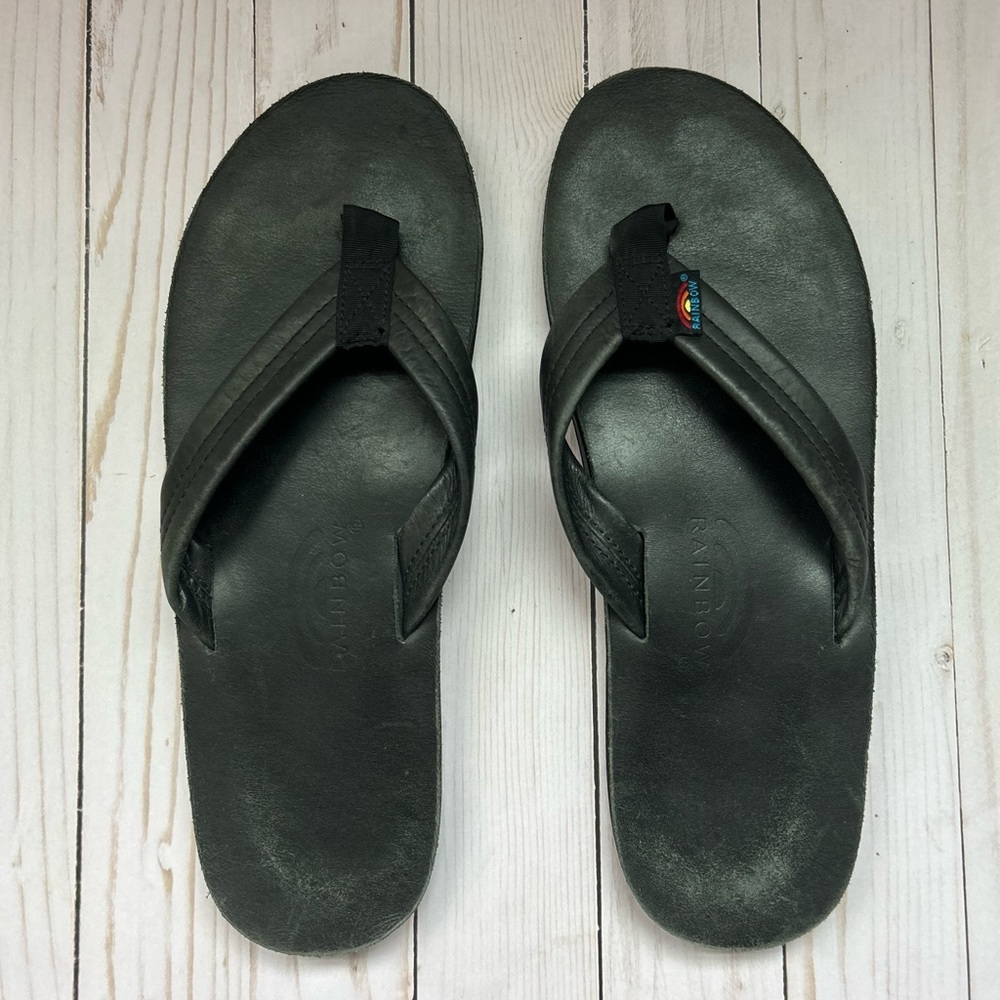 Rainbow flip flops